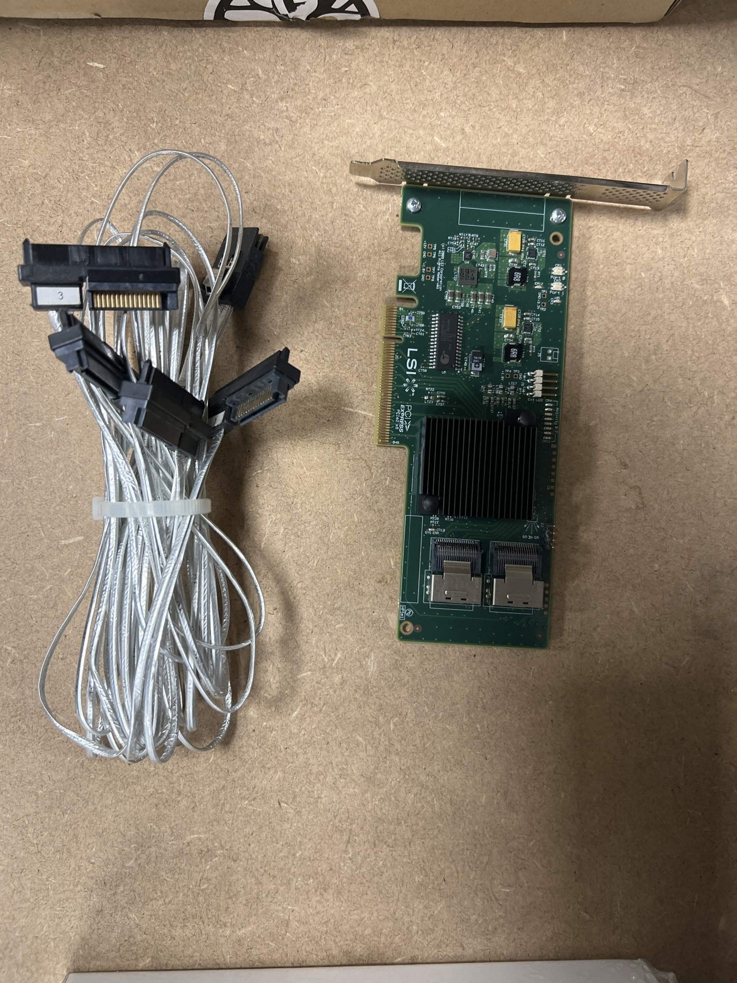 LSI SAS9211-8i HBA controller PCIe 8-poort SAS/SATA + kabel, Ophalen of Verzenden, Gebruikt