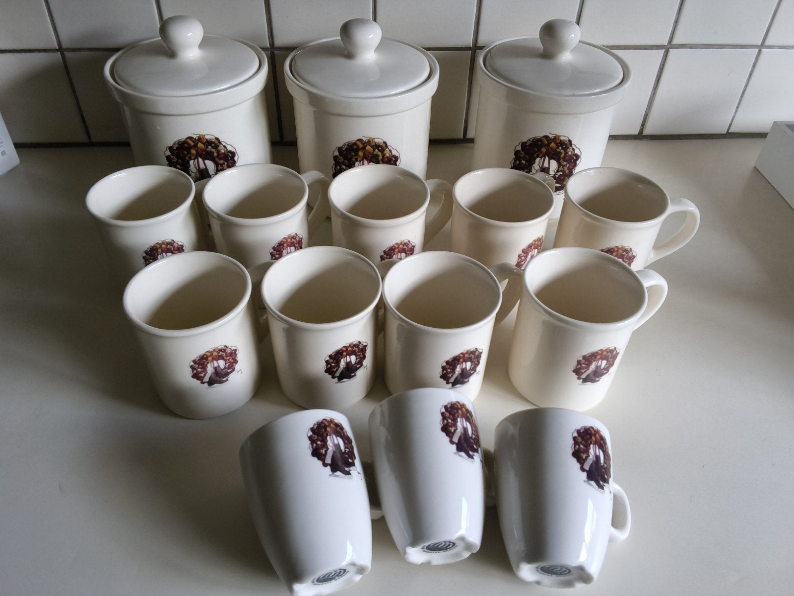 Francien's mokken+ potten:"schaatsen en lauwerkransen", Huis en Inrichting, Ophalen of Verzenden, Overige stijlen, Kop(pen) en/of Schotel(s)