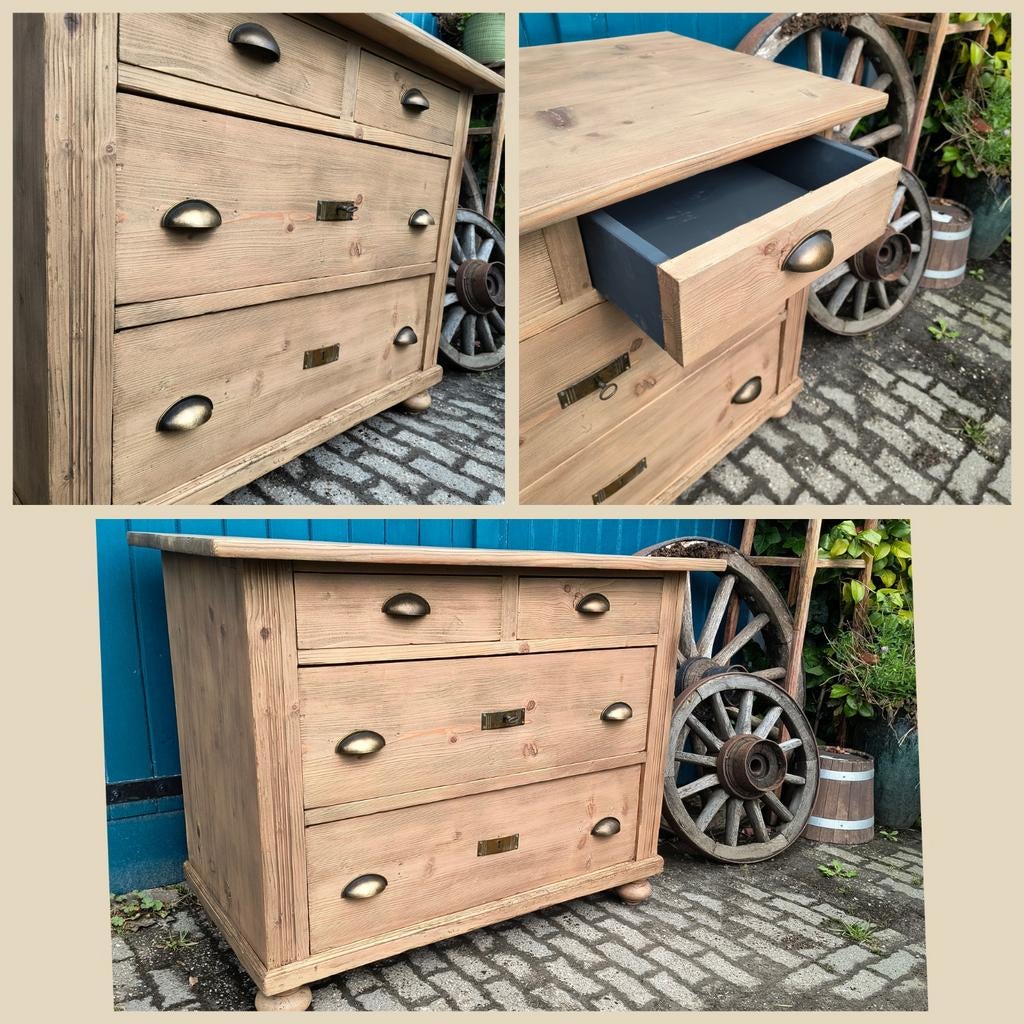 Dressoir massief grenenhout gezandstraald, Huis en Inrichting, Muppetsmeubels@gmail.com, Middenhof 41 Rilland, Nieuw, 50 tot 100 cm