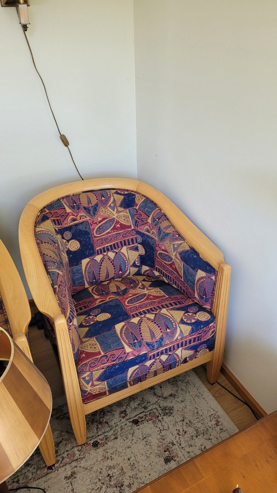 Twee fauteuils in Pim Fortuyn stijl, Ophalen, Hout, Gebruikt, 75 tot 100 cm