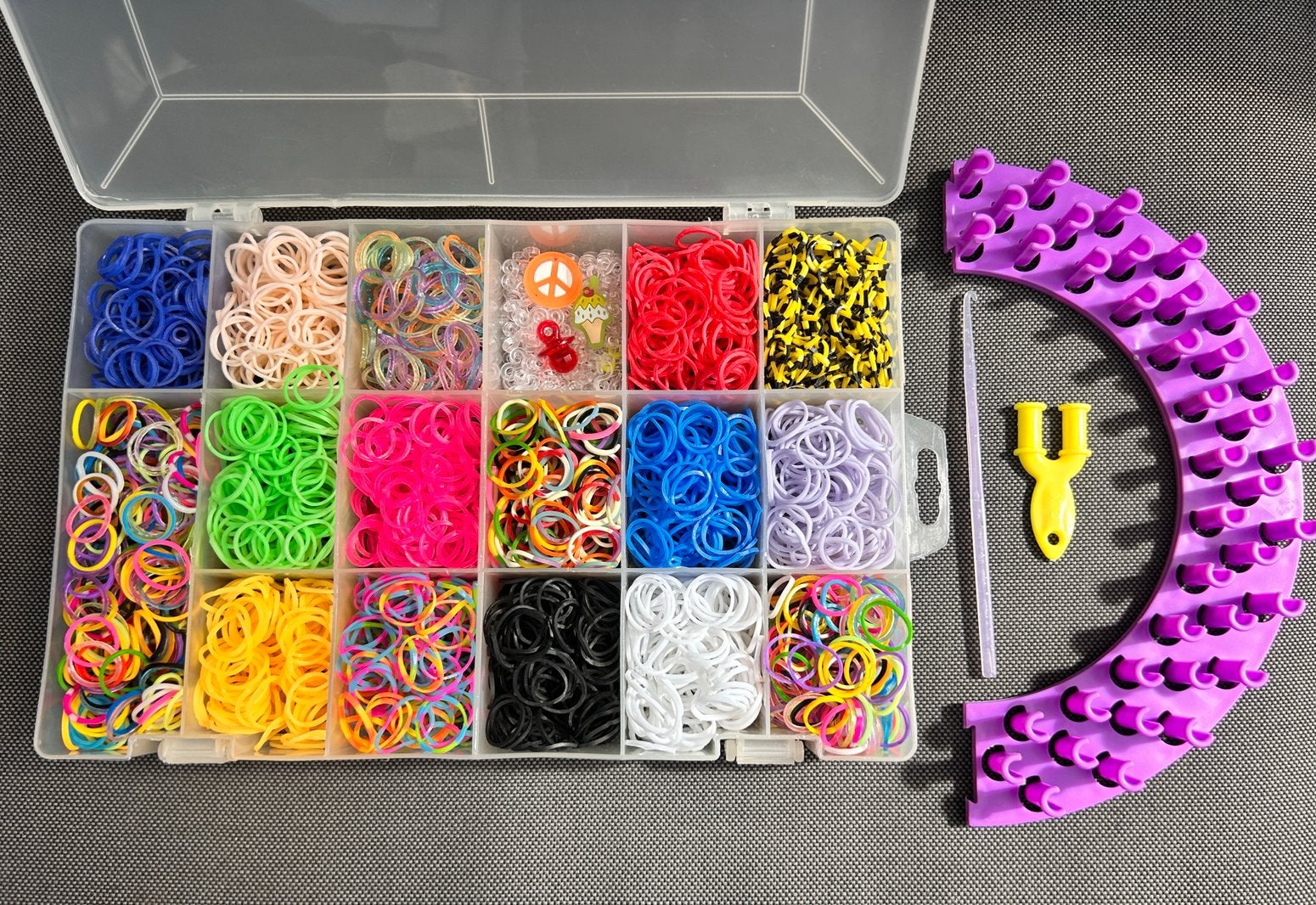 Loombak met loom elastiekjes - loombandjes, Ophalen of Verzenden, Zo goed als nieuw