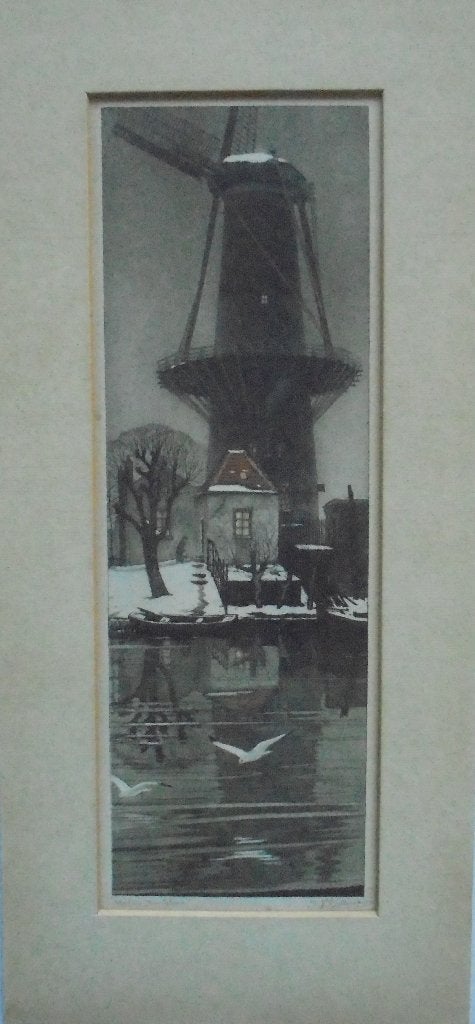 Tjeerd Bottema.Kleurenets molen de Stier., Antiek en Kunst, Ophalen of Verzenden