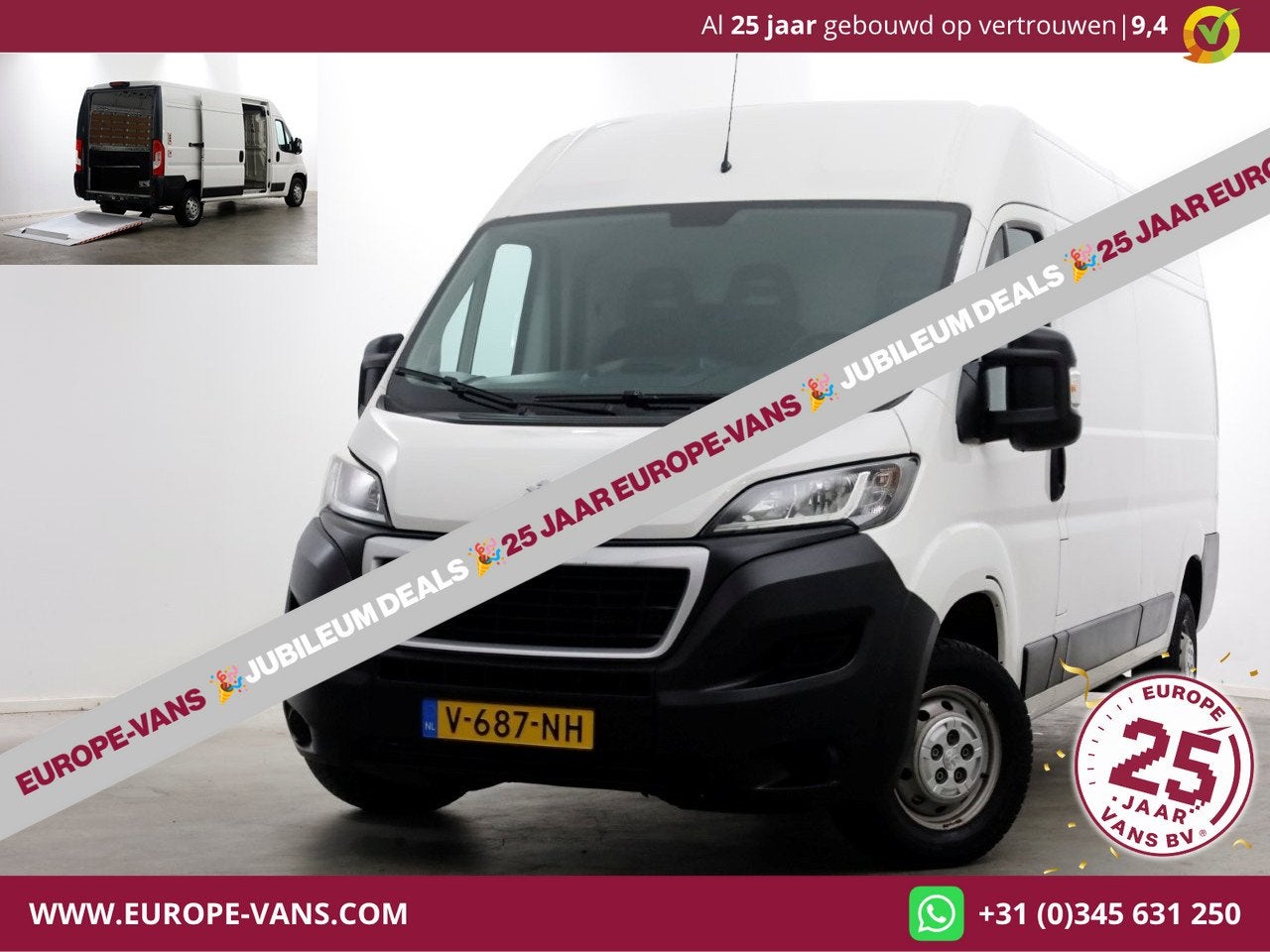 Peugeot Boxer 2.0 BlueHDI 130pk E6 L3H2 Navi/Camera Laadklep, Voorwielaandrijving, Gebruikt, Euro 6, 4 cilinders