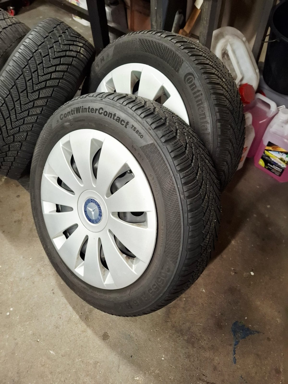 Continental Winterbanden Velg 205/55 R16 Mercedes A/B Klasse, Auto-onderdelen, Banden en Velgen, Ophalen, Gebruikt, 16 inch, Banden en Velgen