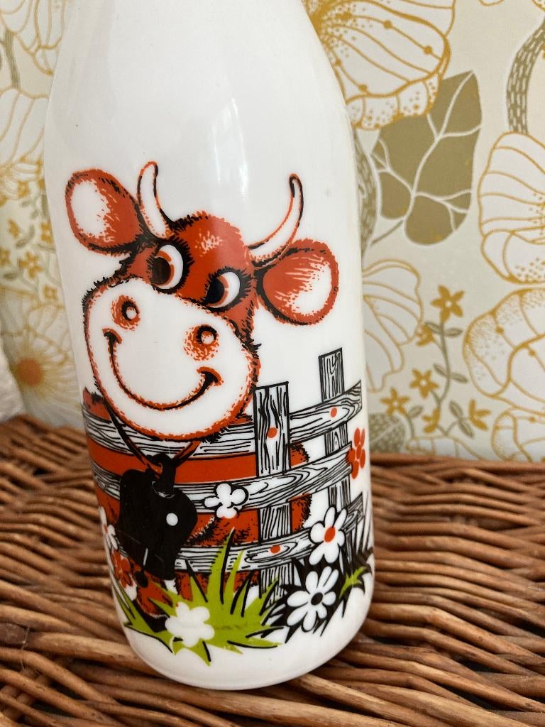 Orginele vintage schoolmelkfles van opaline, Verzenden, Gebruikt, Overige stijlen