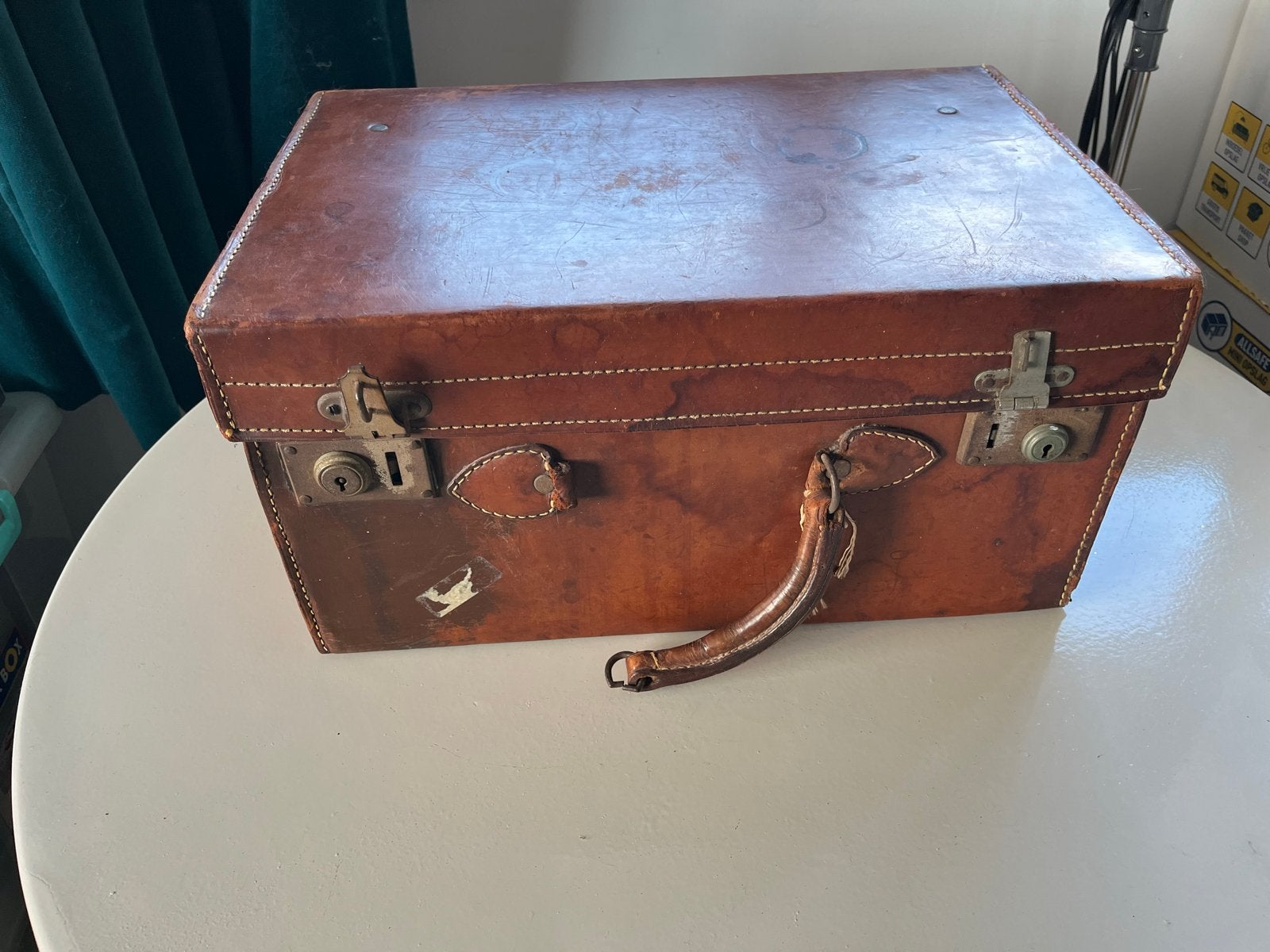 Vintage Leren Koffer - Authentiek en Robuust, Antiek en Kunst, Ophalen