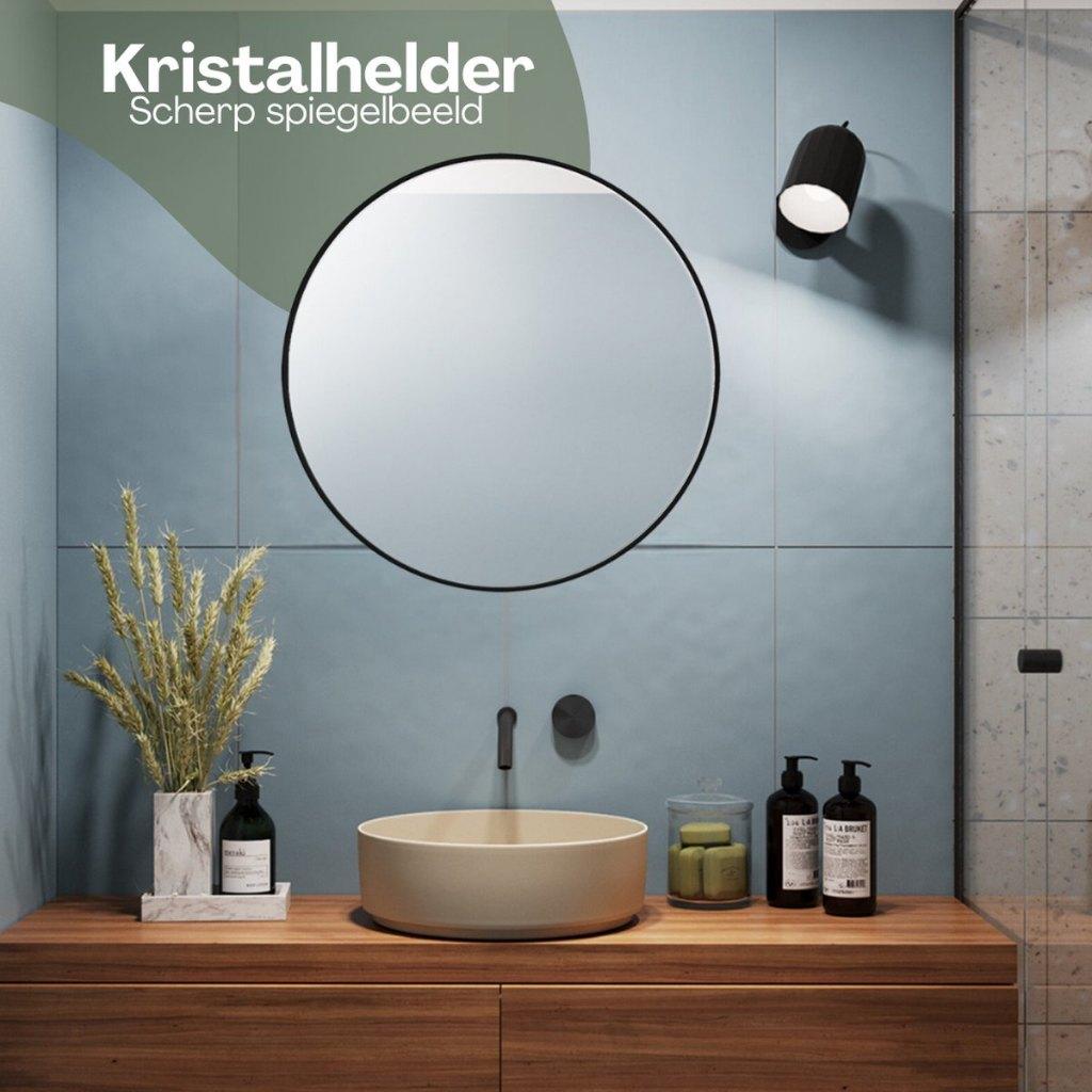 Spiegel zwart € 17,50, Huis en Inrichting, Woonaccessoires | Spiegels, Ophalen, Rond, Nieuw, ...