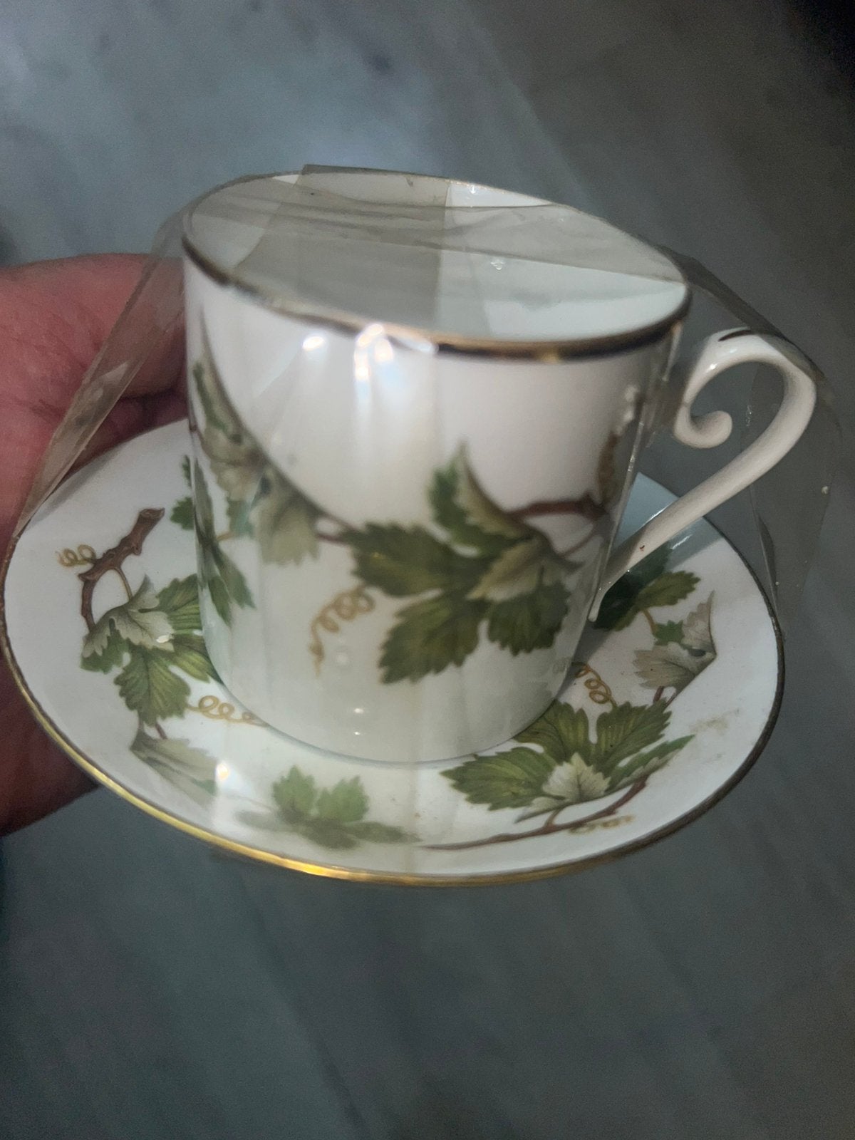 Porseleinen koffiekop en schotel Tirschenreuth 1838 Germany, Antiek en Kunst, Ophalen of Verzenden