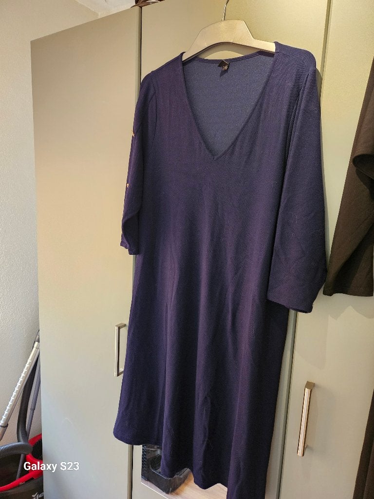 Yoek Donkerblauwe Jurk Maat 50/52, Yoek, Blauw, Jurk, Ophalen of Verzenden