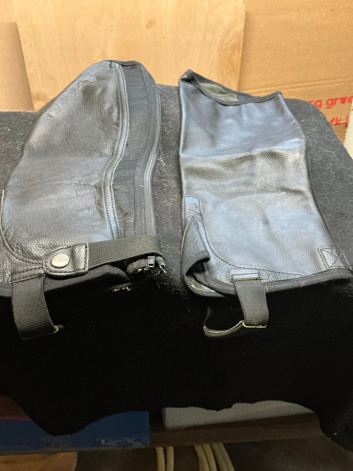 Zwart leren chaps maat xl, Ophalen of Verzenden, Zo goed als nieuw, Schoeisel
