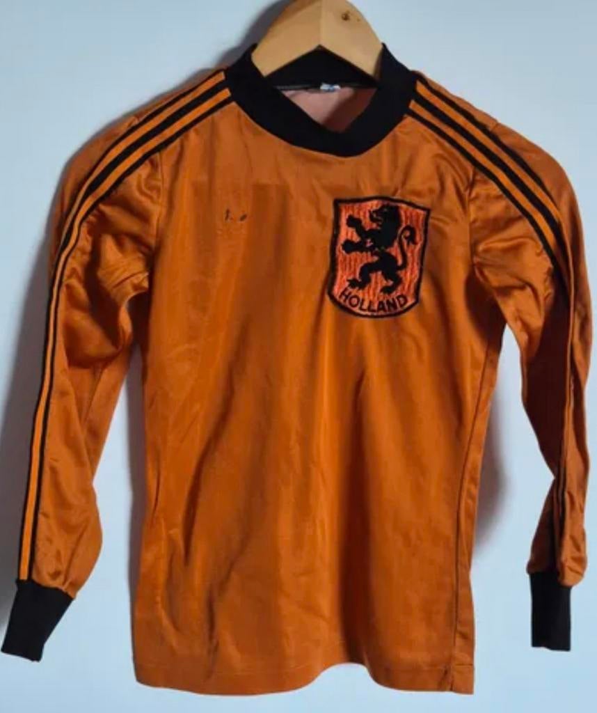 Vintage Oranje Holland Voetbalshirt Jaren '70, Maat XS of kleiner, Ophalen of Verzenden, Gebruikt, Shirt
