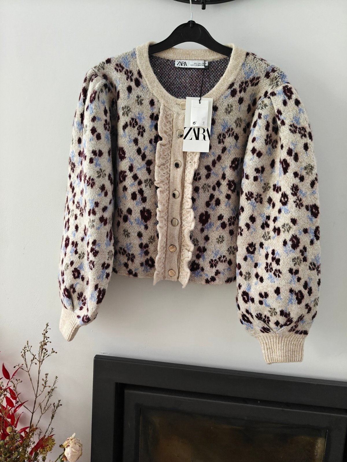 ZARA jacquard vest met ballonmouwen mt. M, Maat 38/40 (M), Zara, Nieuw, Meerkleurig