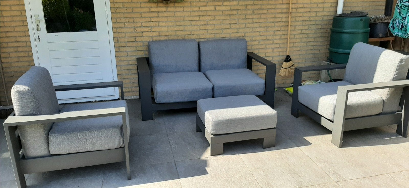 Mooie kwaliteit loungeset van Buitenhof, Tuin en Terras, Tuinsets en Loungesets, 4 zitplaatsen, Gebruikt, Aluminium, Ophalen of Verzenden