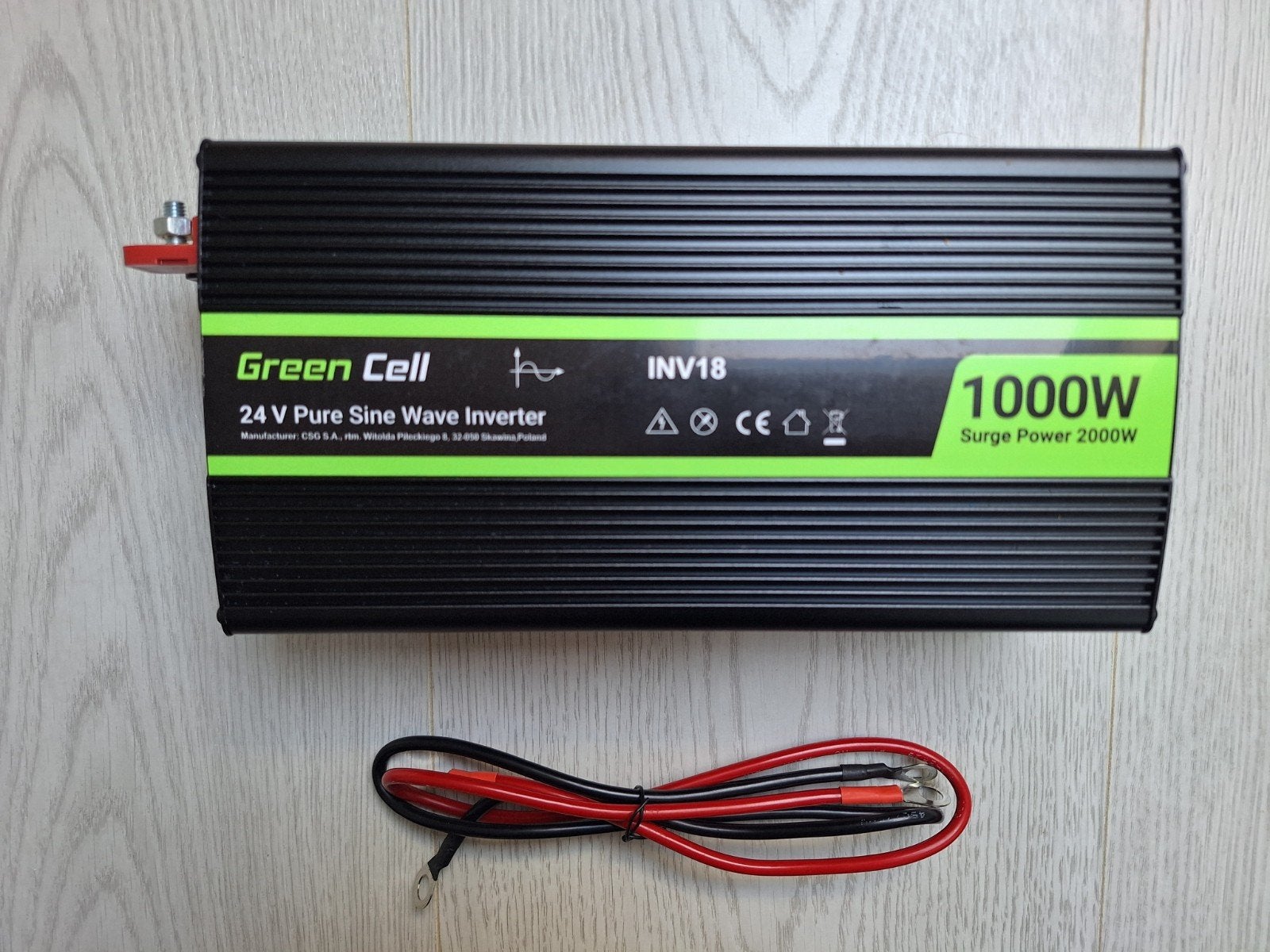Nieuwe Green Cell INV18 Omvormer 24V naar 230V - 1000W/2000W, Ophalen, Nieuw