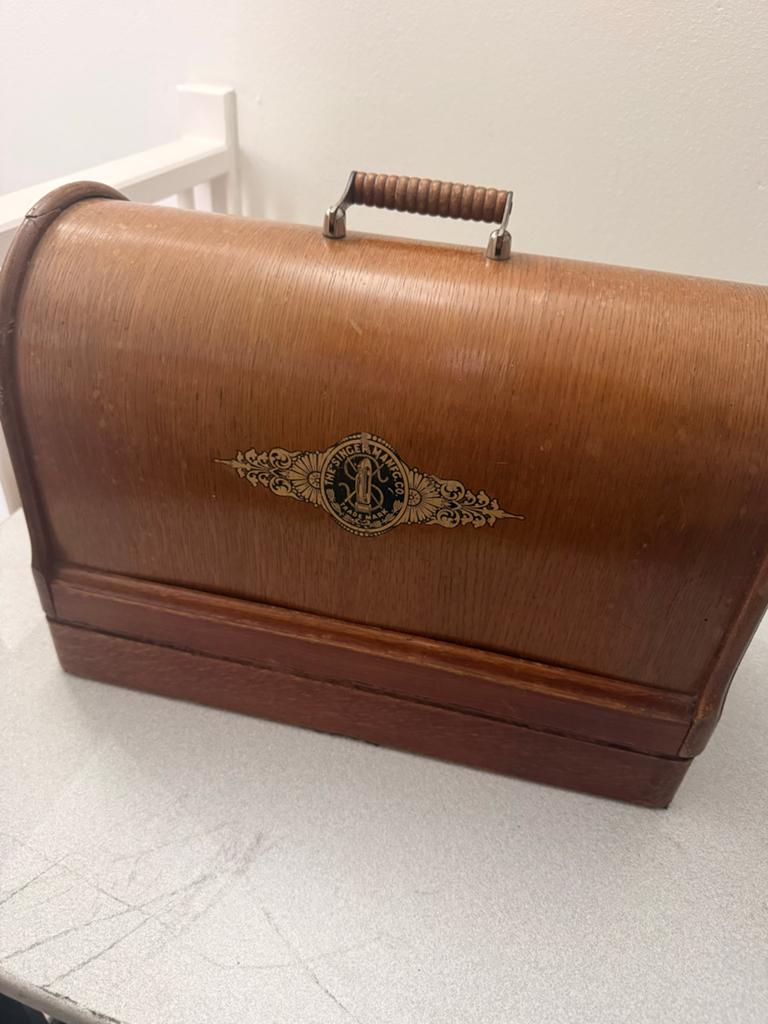 Antieke Singer Naaimachine met Houten Koffer - Decoratief, Ophalen