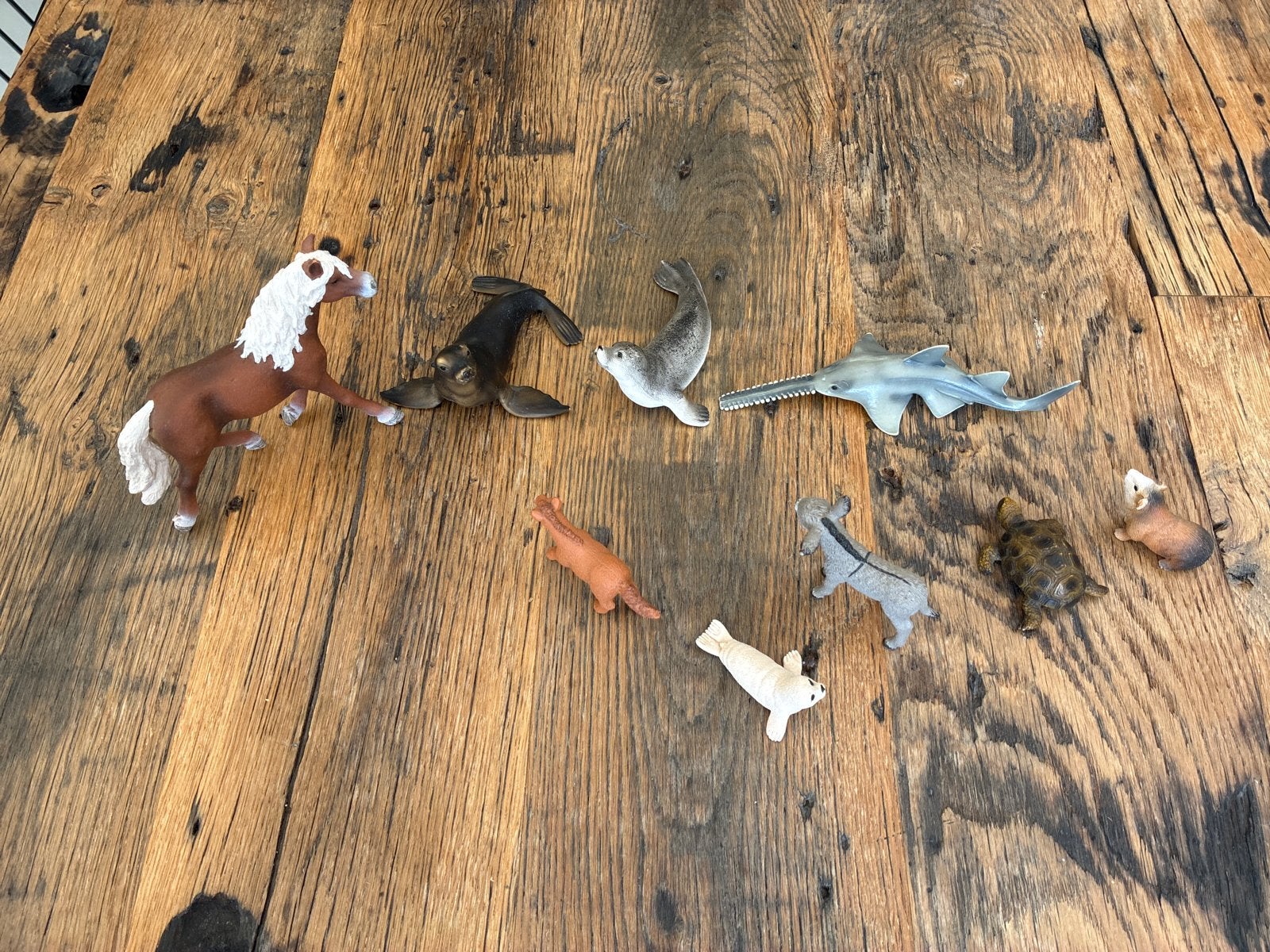 Schleich Dierenfiguren Set - Paarden, Zeehonden, Haai, Ophalen of Verzenden, Gebruikt, Overige typen