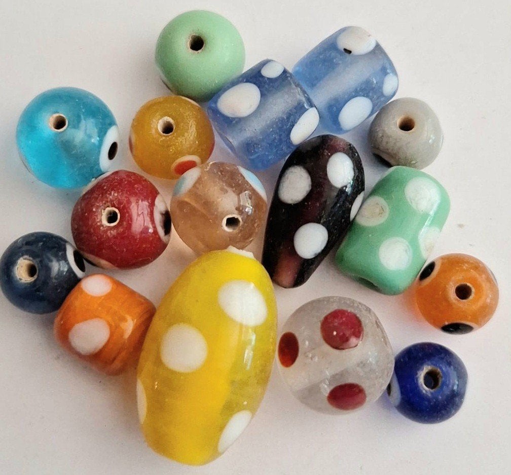 Lampwork glaskralen mix 1-2 cm 3, Verzenden, Nieuw, Kraal