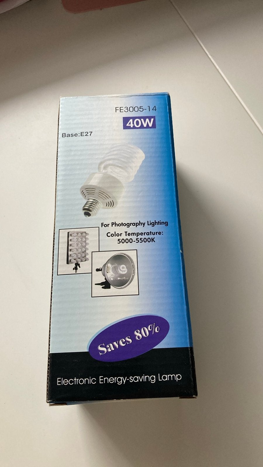 40W E27 Fotografie Spiraal Spaarlamp 5000-5500K, Ophalen of Verzenden, Nieuw, Fotografie algemeen