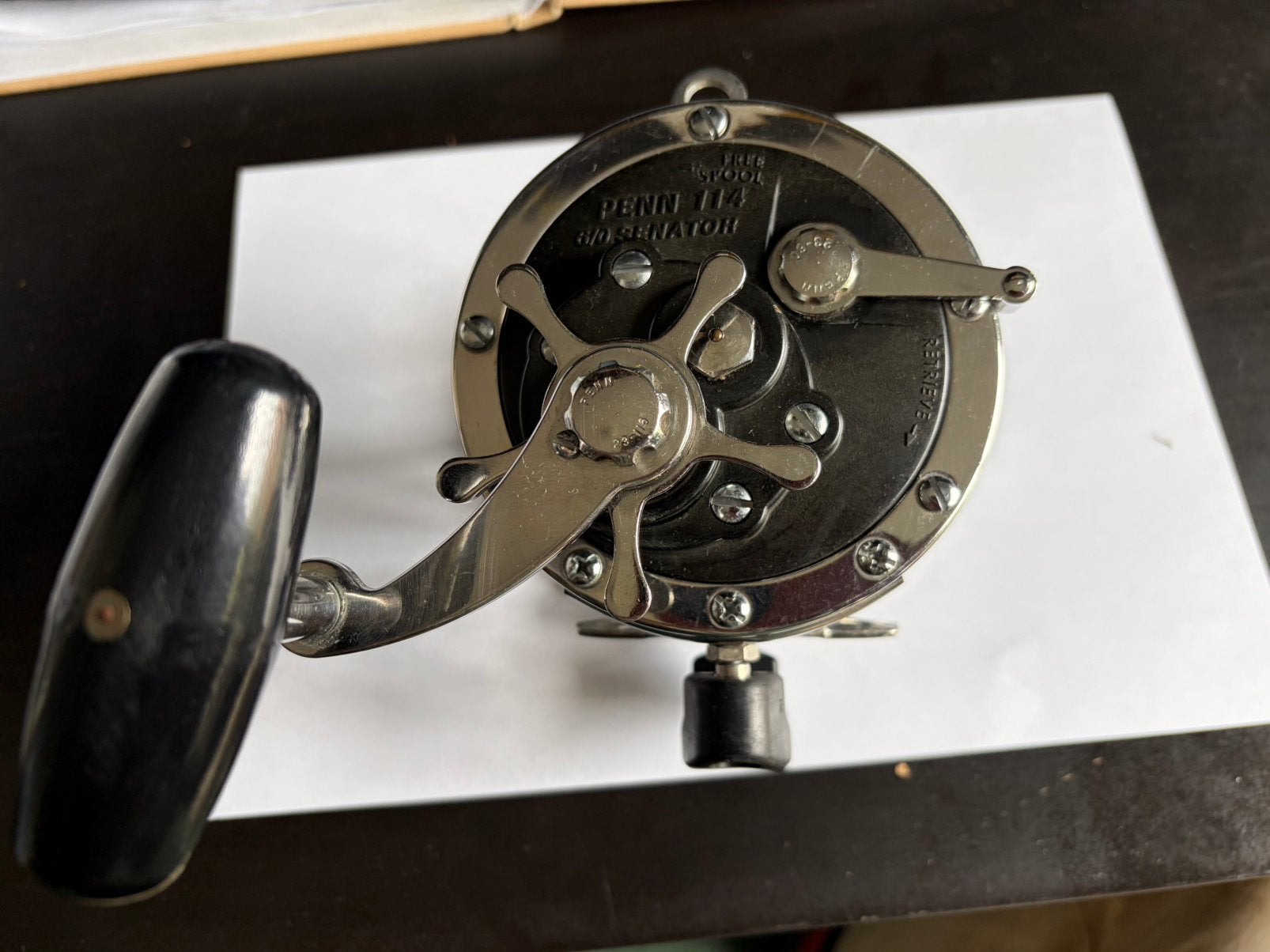 Penn Senator 114 6/0 klassiek zee reel heel goed staat, Watersport en Boten, Ophalen of Verzenden, Gebruikt, Molen