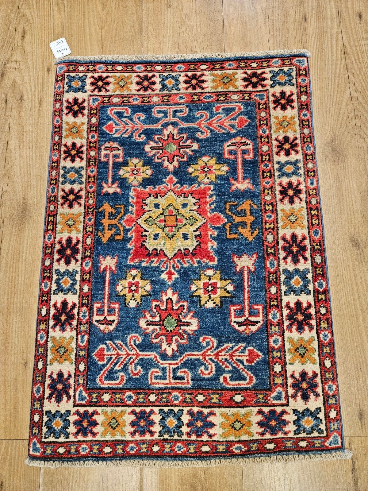 Handgeknoopt oosters tapijt kazak 86x59, Info@SlatsAntiek.nl, Crème, 50 tot 100 cm, Perzisch