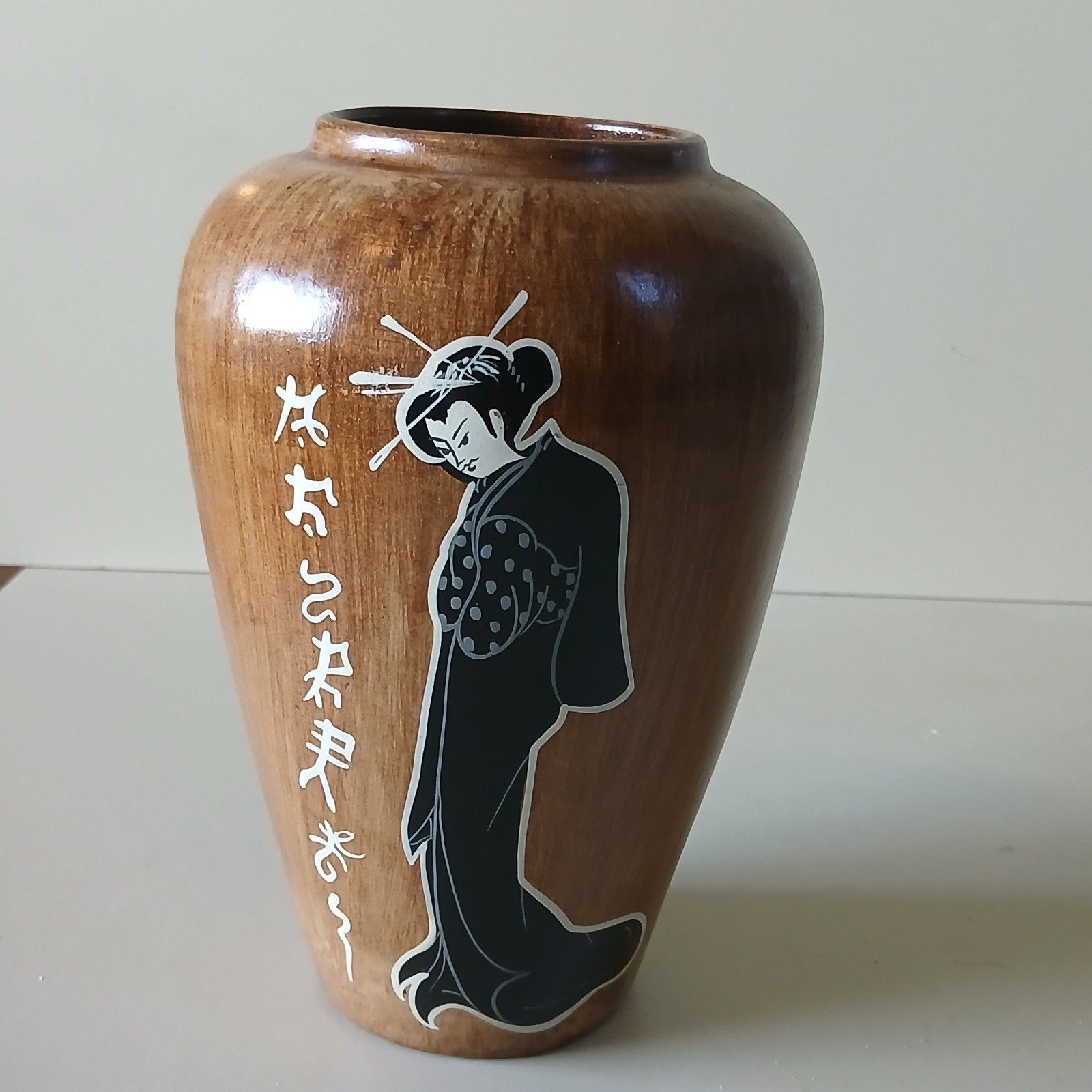 Aardewerk Japanse vaas, "Geisha", Ophalen of Verzenden