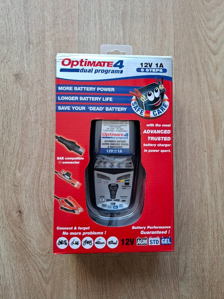 druppellader /acculader Optimate 4 dual program, Motoren, Ophalen of Verzenden, Zo goed als nieuw
