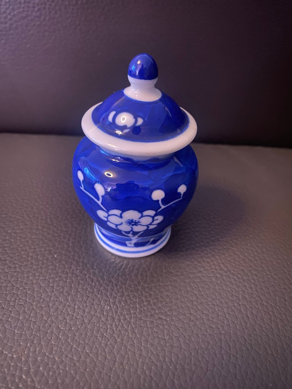Miniatuur Delfts Blauw Potje met Deksel - Bloemmotief, Ophalen of Verzenden