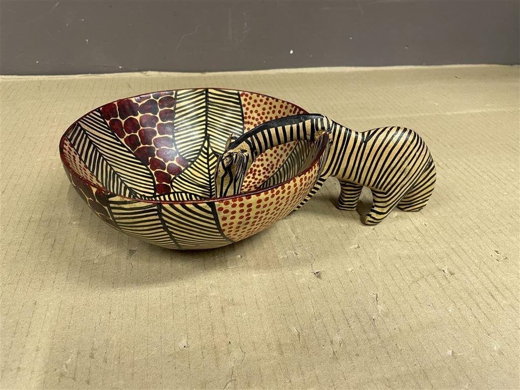 Hand gemaakste schaal uit afrika zebra, Ophalen of Verzenden