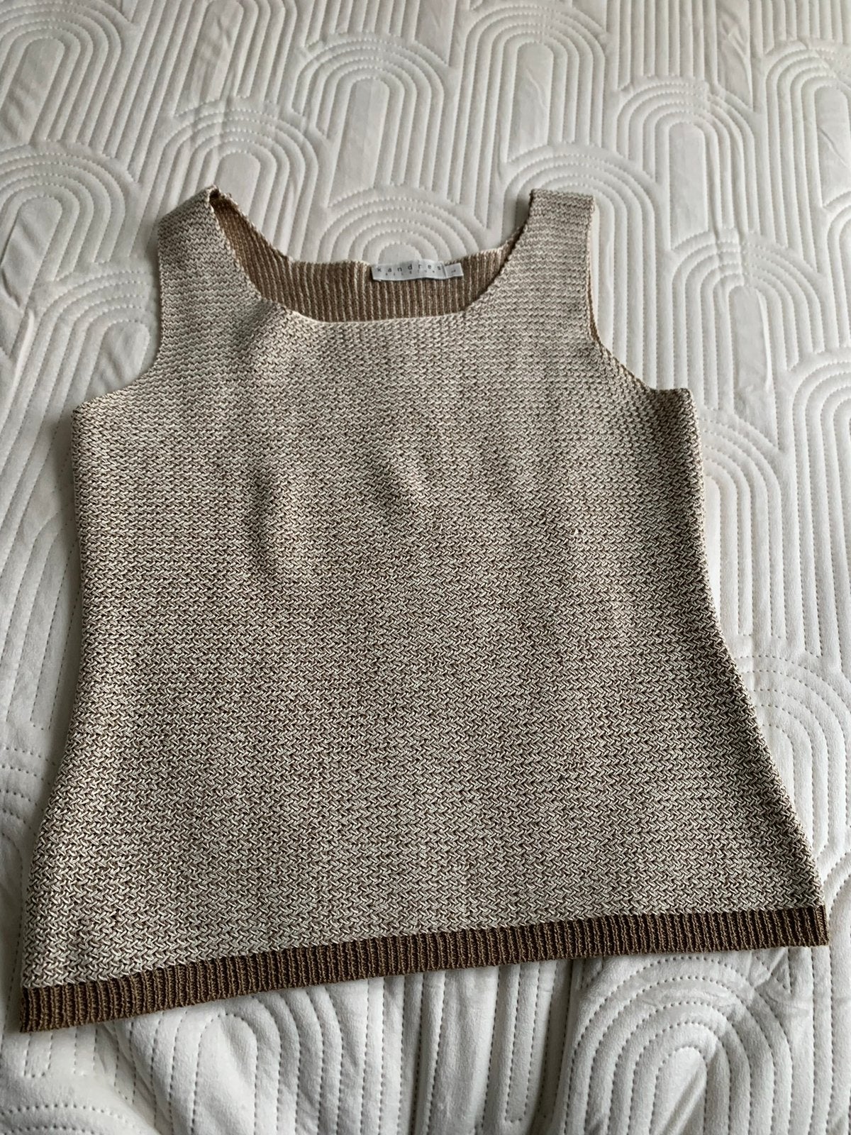 Mooie beige/bruin top, Xandres Belgium, mt L, Ophalen, Beige, Maat 42/44 (L), Zo goed als nieuw