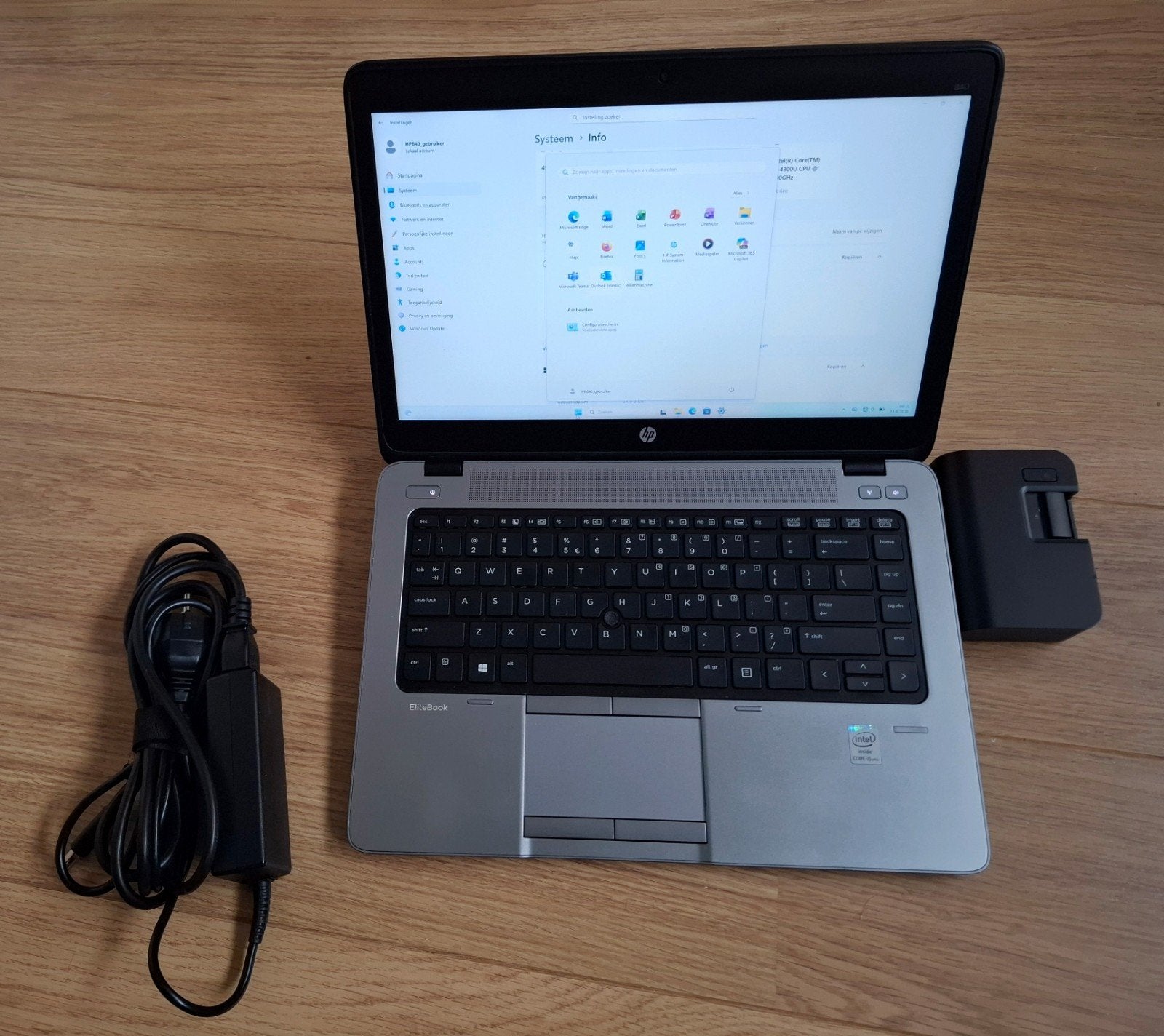 HP EliteBook 840 G1 Laptop - i5,  500GB, Windows 11, Ophalen, Gebruikt, 2 tot 3 Ghz, Intel Core i5-4300U