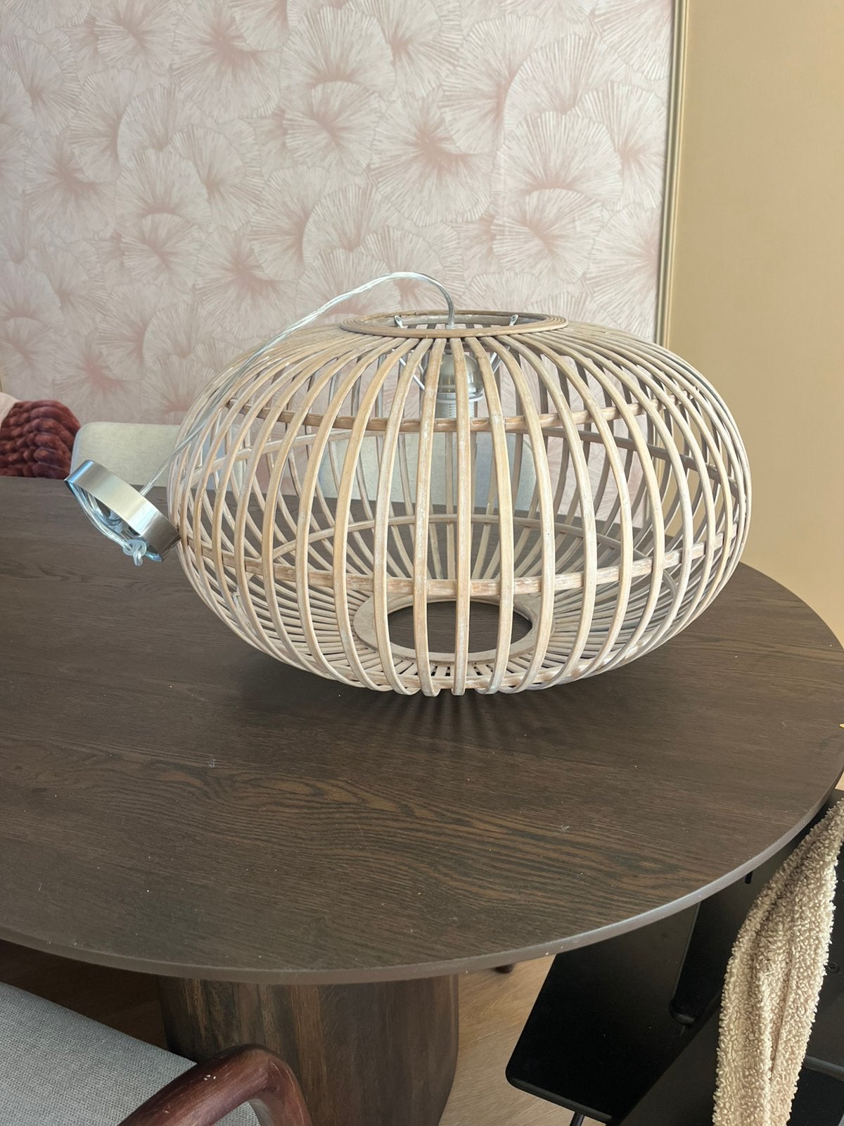 Hanglamp van Karwei, Huis en Inrichting, Lampen | Hanglampen, Ophalen, Zo goed als nieuw, Hout, Minder dan 50 cm
