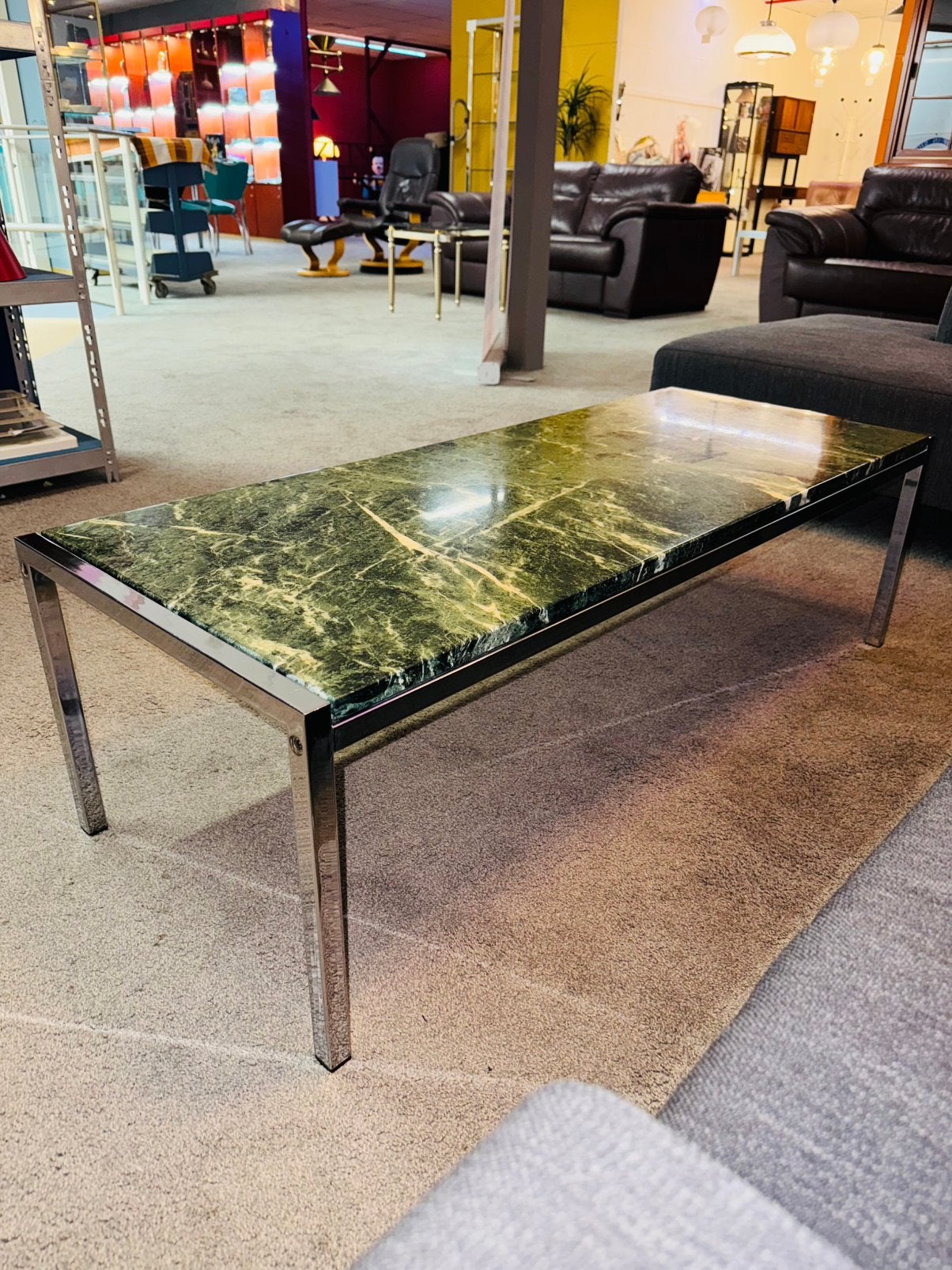 Vintage salontafel groen marmer, Ophalen, A, A, A