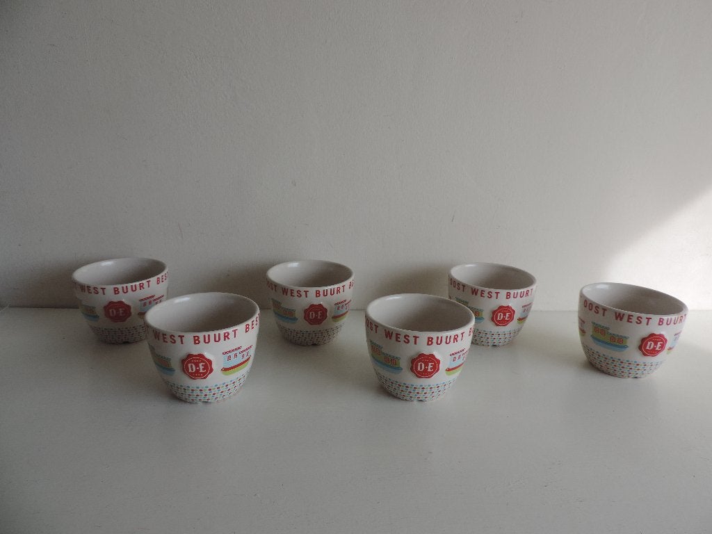 Zes Douwe Egberts buren mokken, Ophalen of Verzenden, Overige stijlen, Kop(pen) en/of Schotel(s)