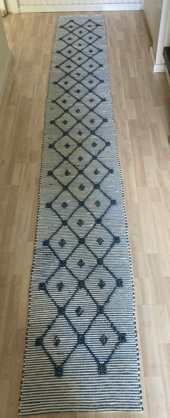 Loper, Gebruikt, Blauw, Boho, 200 cm of meer
