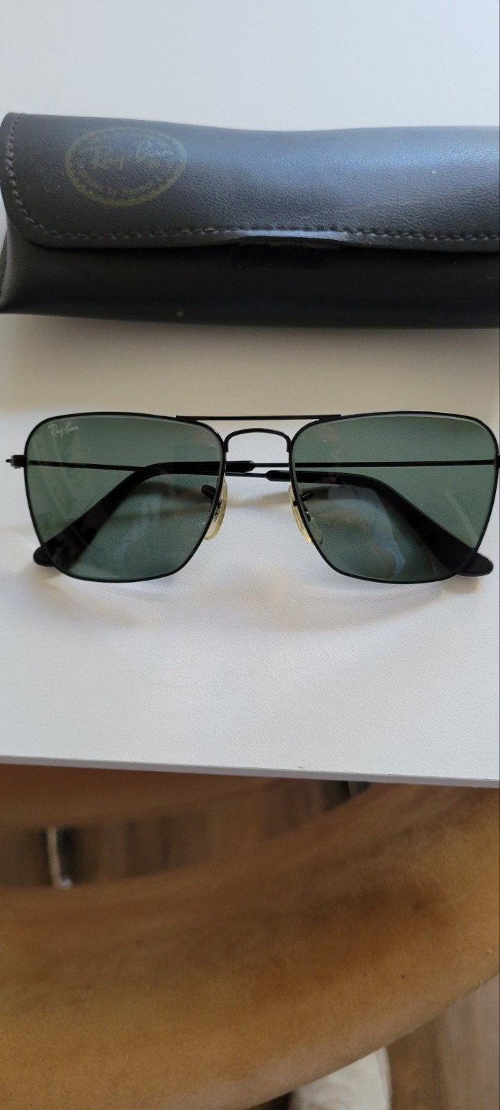 Vintage RayBan Caravan B&L USA Black, Zonnebril, Zwart, Ophalen of Verzenden, Zo goed als nieuw