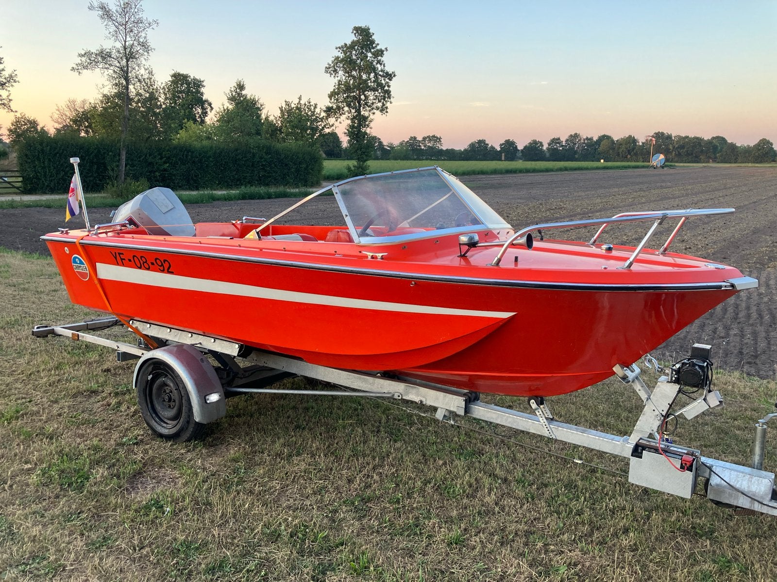 Klassieke Chrysler speedboot met Evinrude  90 pk 2takt motor, Ophalen, Overige merken, Gebruikt, 70 tot 120 pk