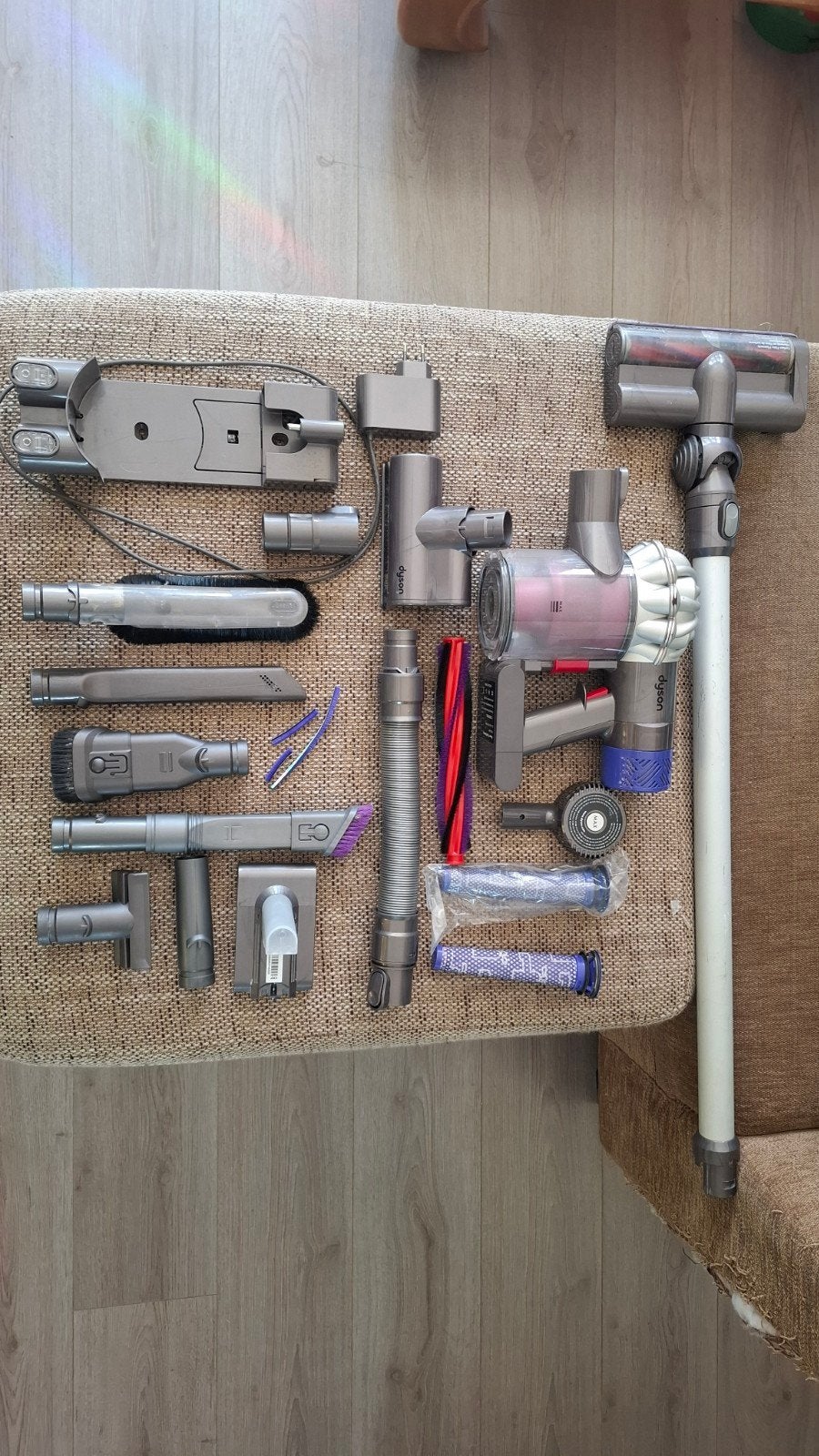 Dyson DC62 steelstofzuiger met veel accessoires Defect., Witgoed en Apparatuur, Stofzuigers, Ophalen