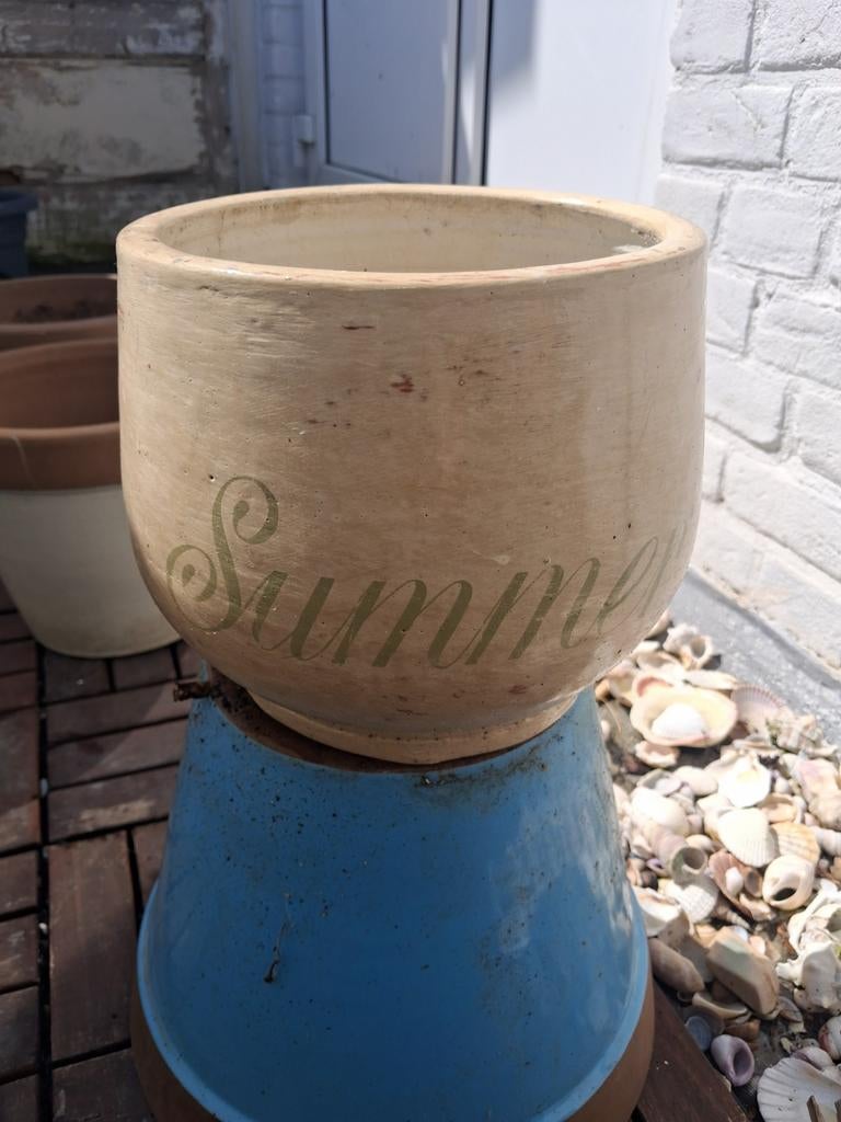 Riviera Maison bloempot Indian Summer, 25 tot 40 cm, Gebruikt, Rond, Ophalen of Verzenden