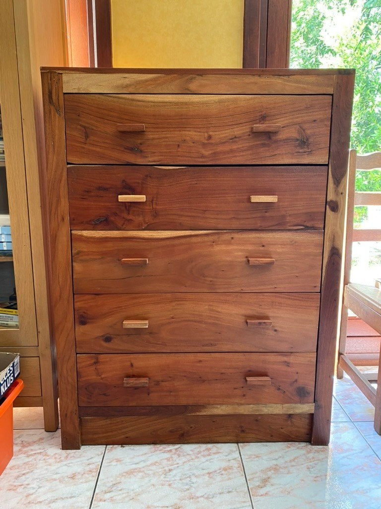 Commode teak - ladekast, Huis en Inrichting, Kasten | Ladekasten, Zo goed als nieuw, 100 tot 150 cm, 50 tot 100 cm, 25 tot 50 cm
