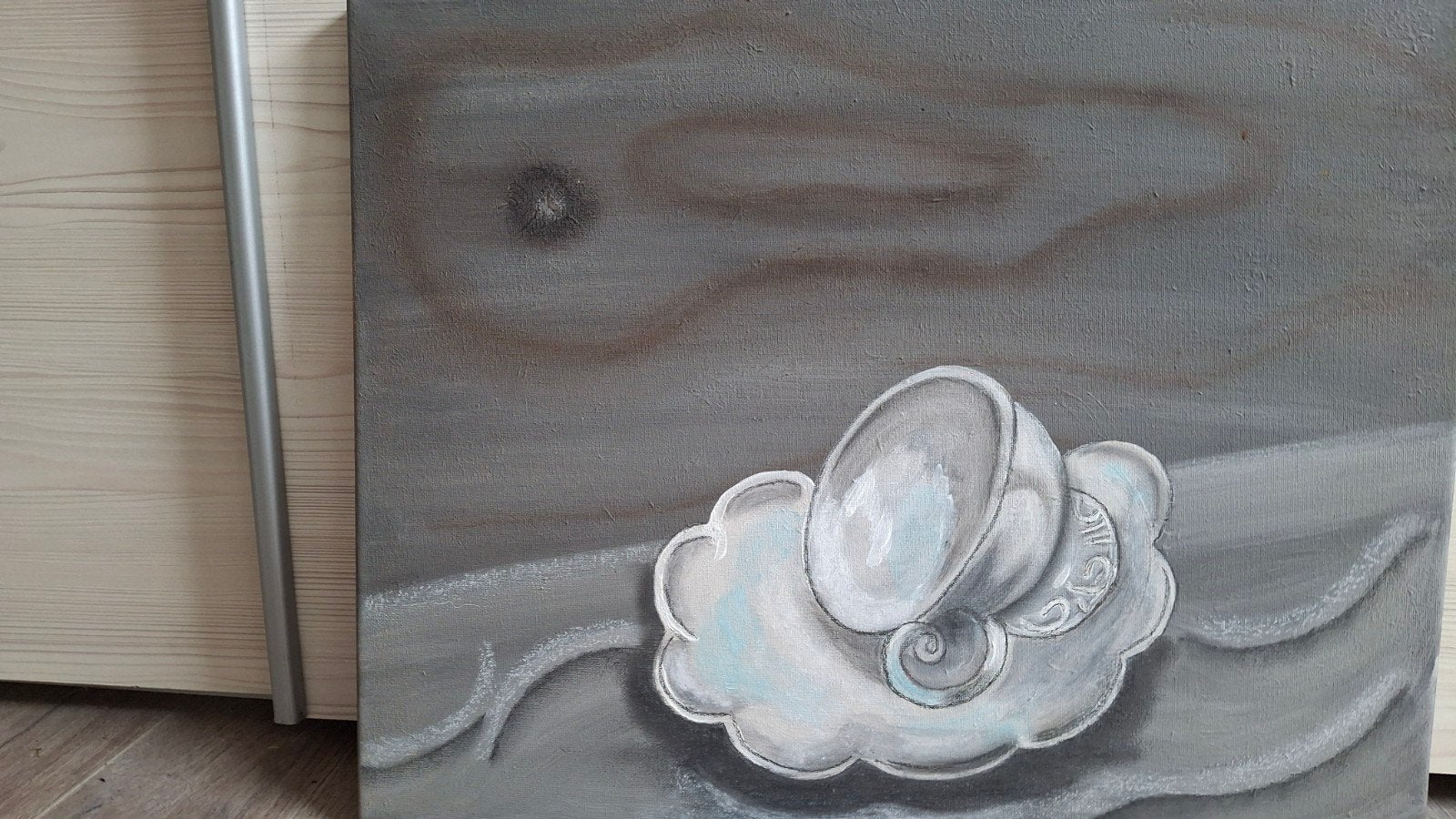 Stilleven met kopje en schotel - Origineel schilderij, Ophalen
