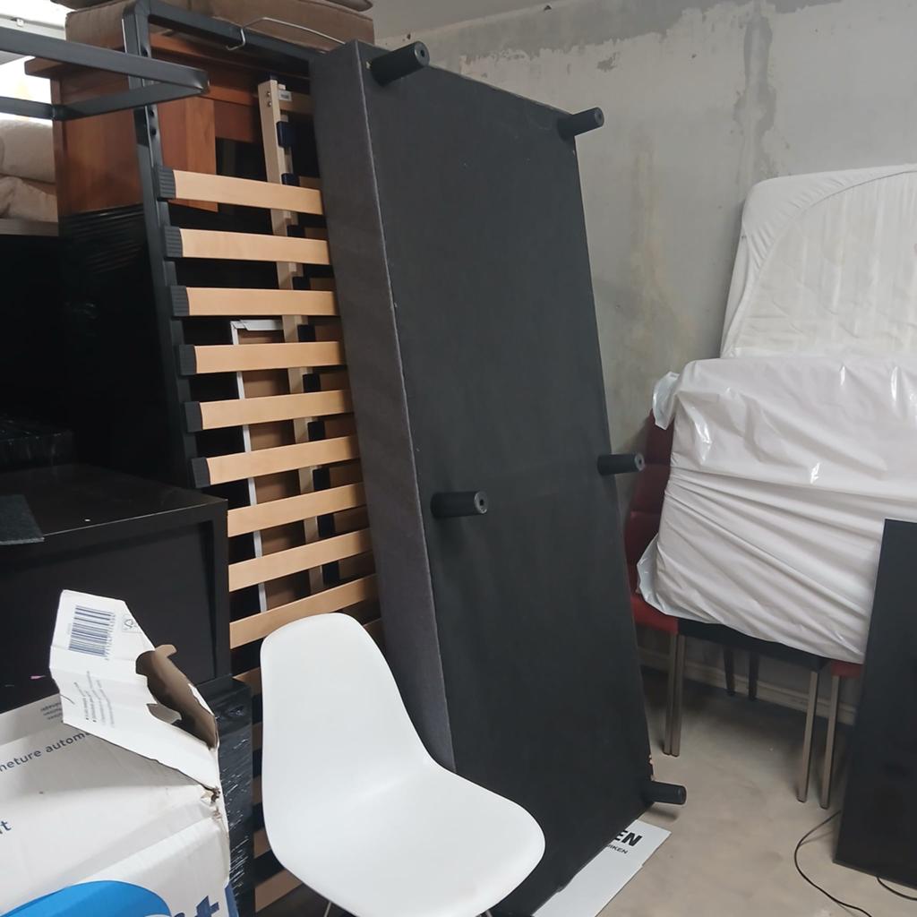 Lattenbodem en boxspring onderstel, ikea, Huis en Inrichting, Slaapkamer | Bedden, 90 cm, Eenpersoons, Zwart, Ophalen of Verzenden