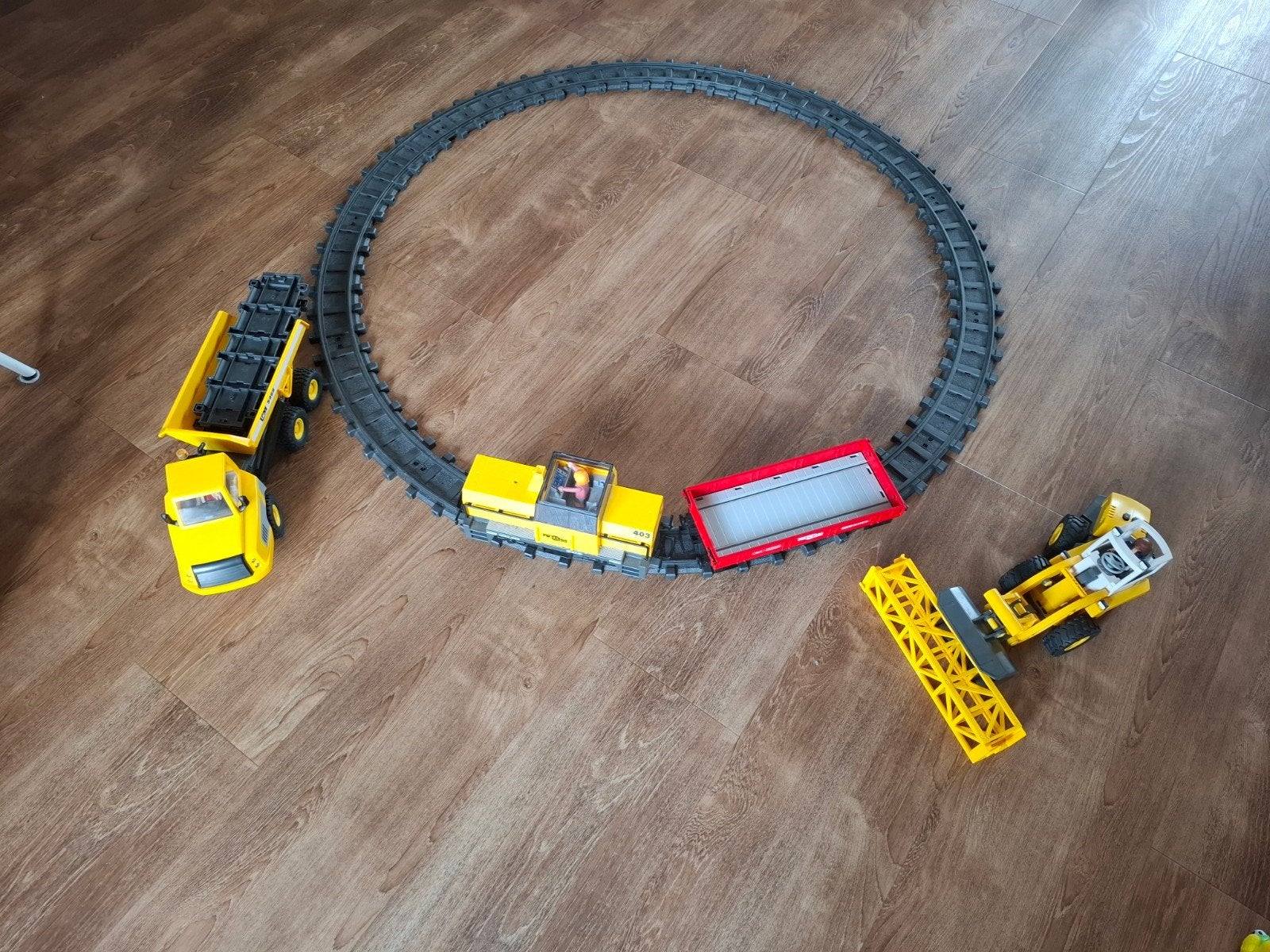 Playmobil Cargo Trein met Kiepwagen en Graafmachine, Ophalen, Gebruikt