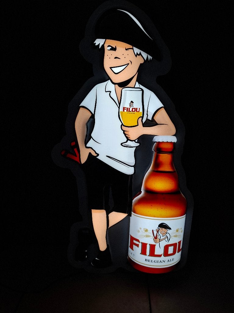 Lichtreclame Filou bier (zeldzaam en niet meer verkrijgbaar), Ophalen of Verzenden, Nieuw, Lichtbak of (neon) lamp