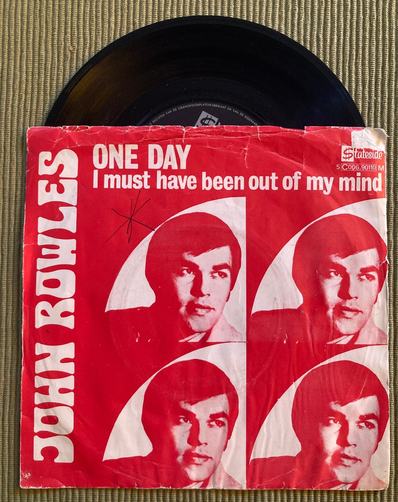 Vinyl single John Rowles - One day, Cd's en Dvd's, Gebruikt, 7 inch, Ophalen of Verzenden, Pop
