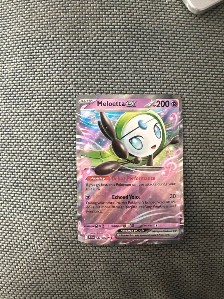 Meloetta EX Pokémon Kaart - Prime Conditie, Ophalen of Verzenden, Zo goed als nieuw, Losse kaart