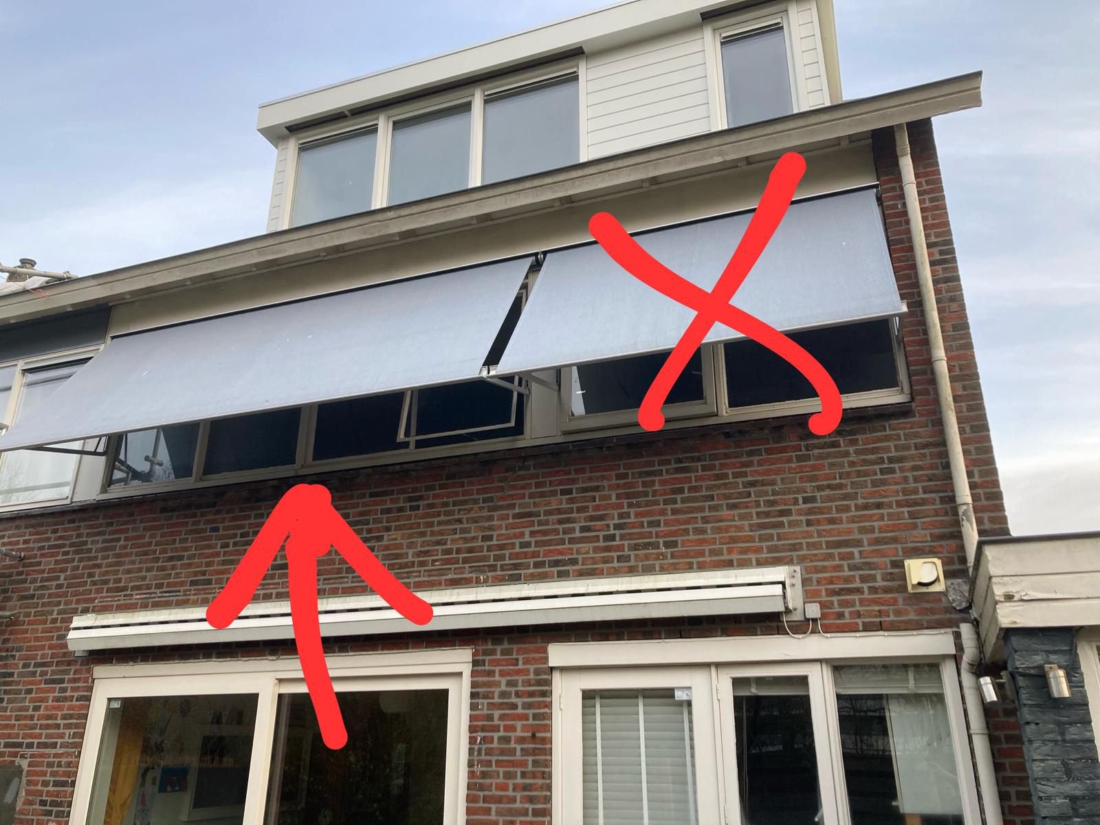 Elektrisch uitvalscherm antraciet (386 cm), Tuin en Terras, Zonneschermen, Ophalen, Gebruikt, Elektrisch, 150 tot 300 cm