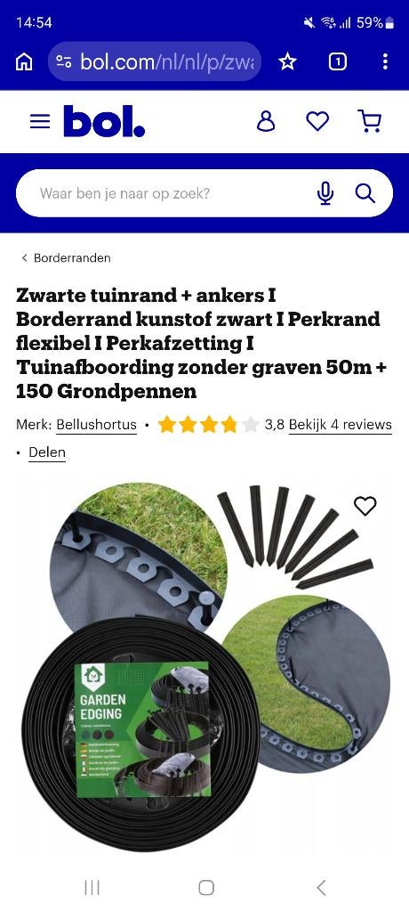 Borderrand 40m + ankers, Kunststof, Ophalen of Verzenden, Minder dan 25 cm, Border