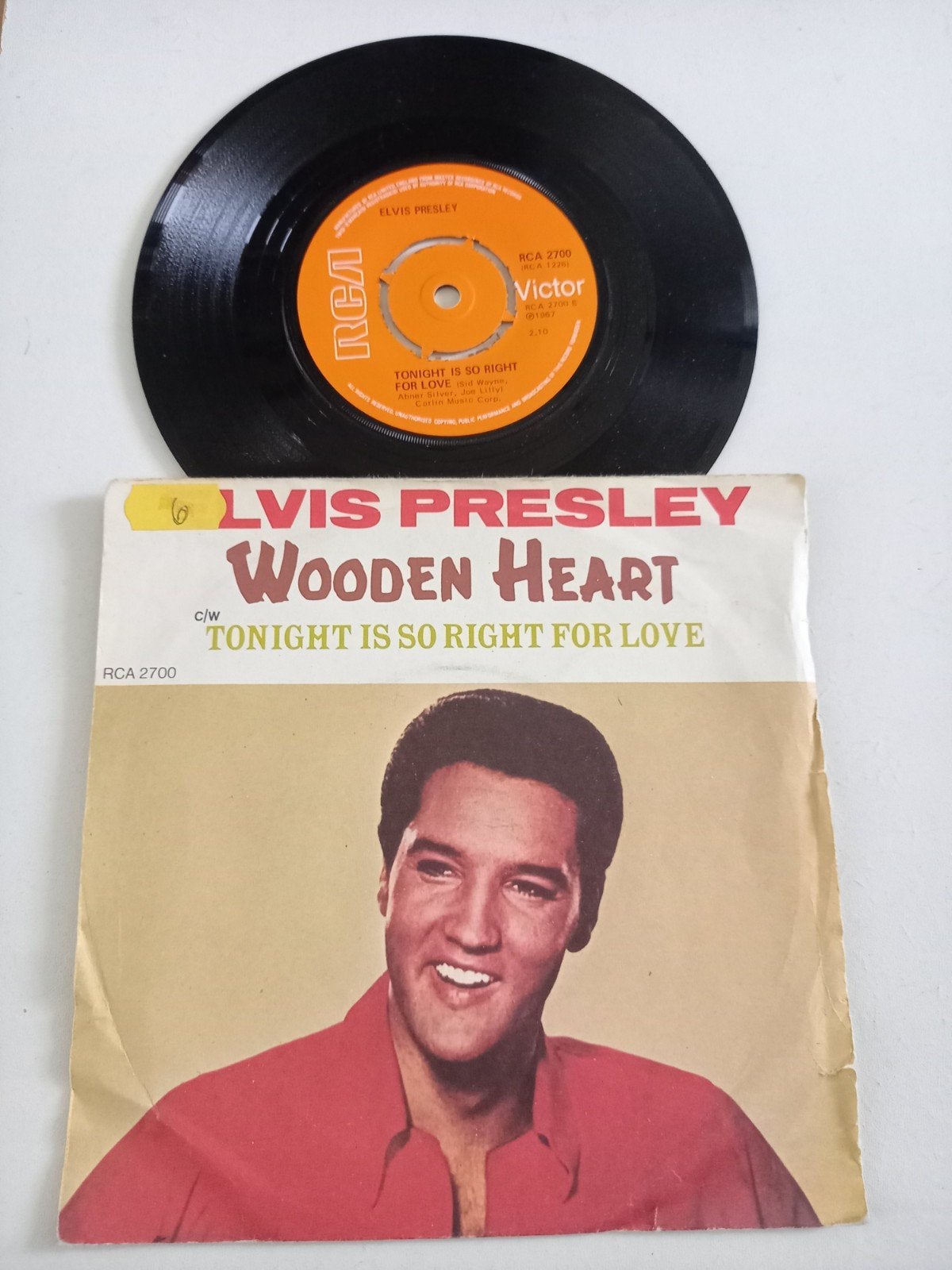 Elvis Presley  - Wooden heart / Tonight is so right for love, Ophalen of Verzenden, Zo goed als nieuw, Pop