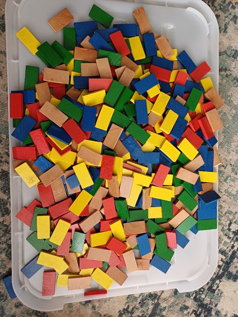 Gekleurde speel blokjes/ latjes, Ophalen