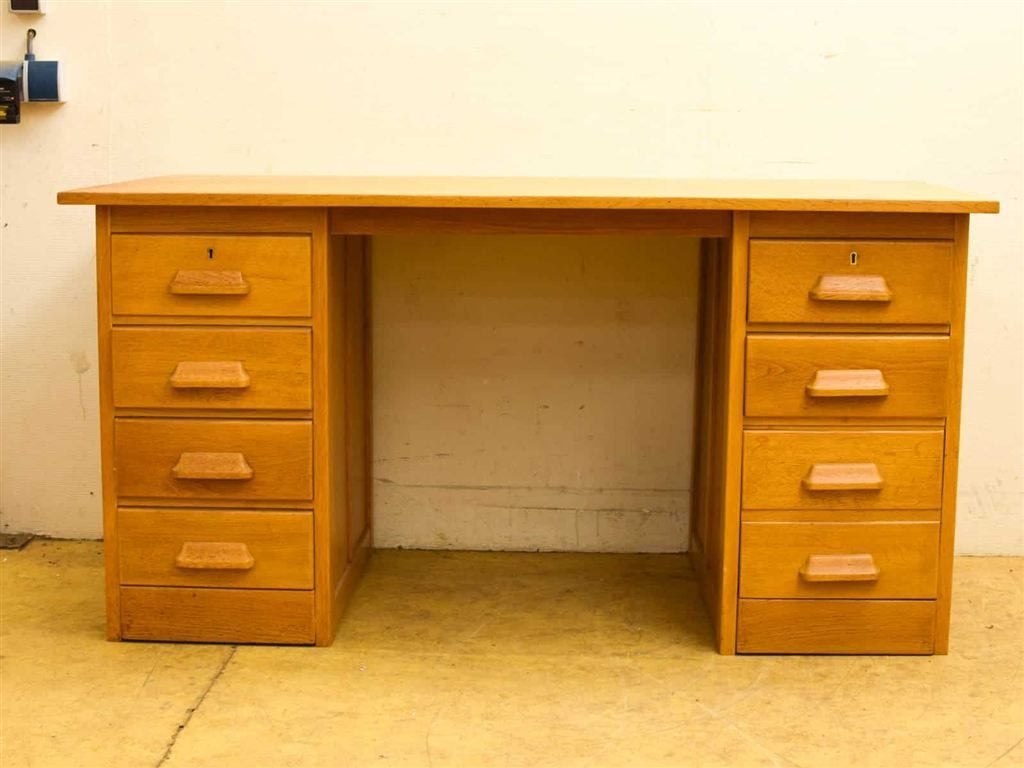 Vintage Houten Bureau 52982, Huis en Inrichting, Ophalen of Verzenden, Gebruikt